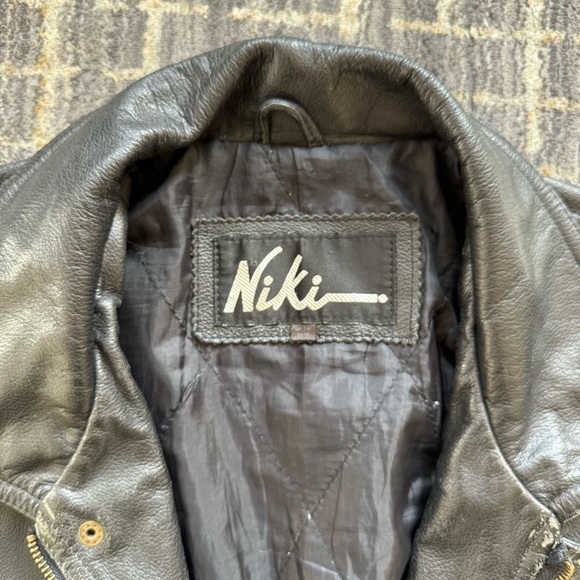 Vintage leather bomber jacket by Niki size XL - Picture 6 of 8